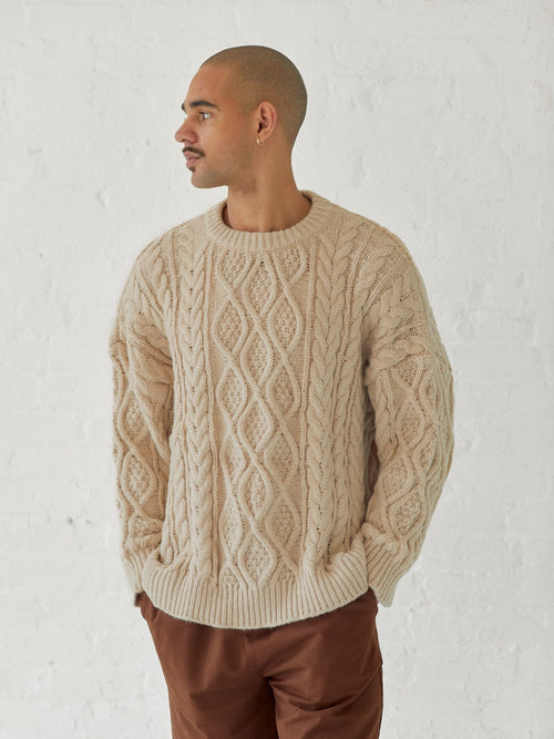 Cable Knit Sweater Sand at One DNA
