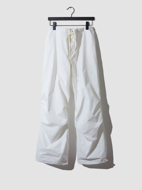 white parachute cargo pants